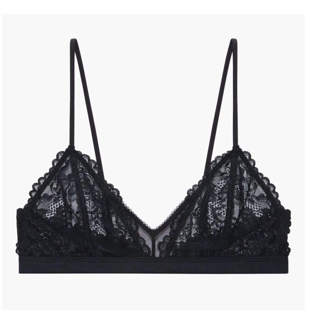 SAVAGE X FENTY FLORAL LACE AND MESH BRALETTE
